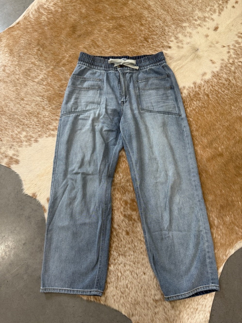 Barrel Jeans with Elastic Waistband Large